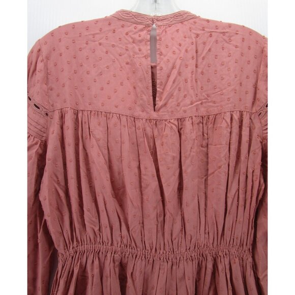 Zara Dress XS Fit Flare Mini Embroidered Eyelet Boho Cottagecore NEW - Picture 7 of 15